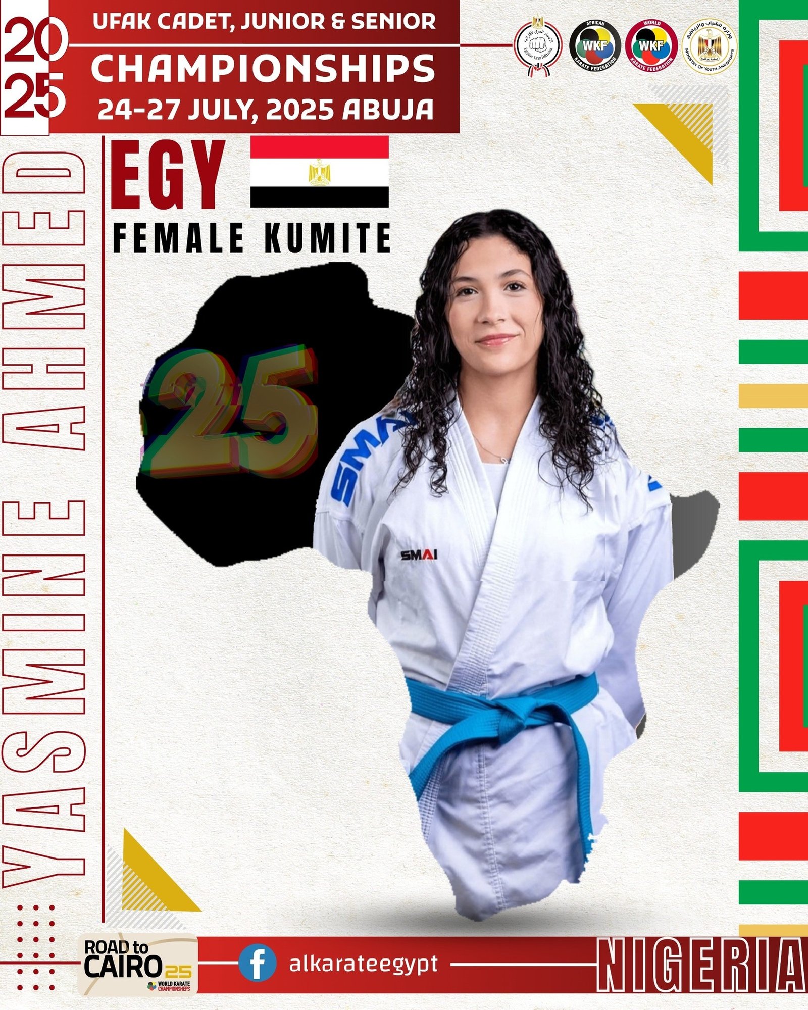 "Yasmine Ahmed karate achievements"