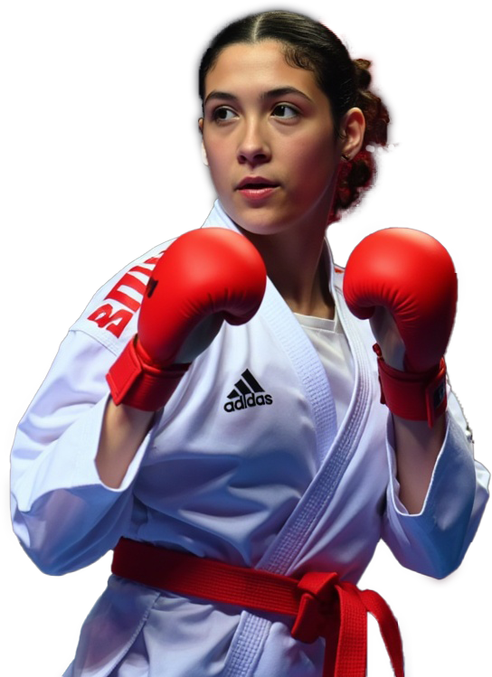 "Yasmine Ahmed Karate Champion winning gold medal