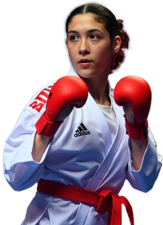 "Yasmine Ahmed Karate Champion winning gold medal